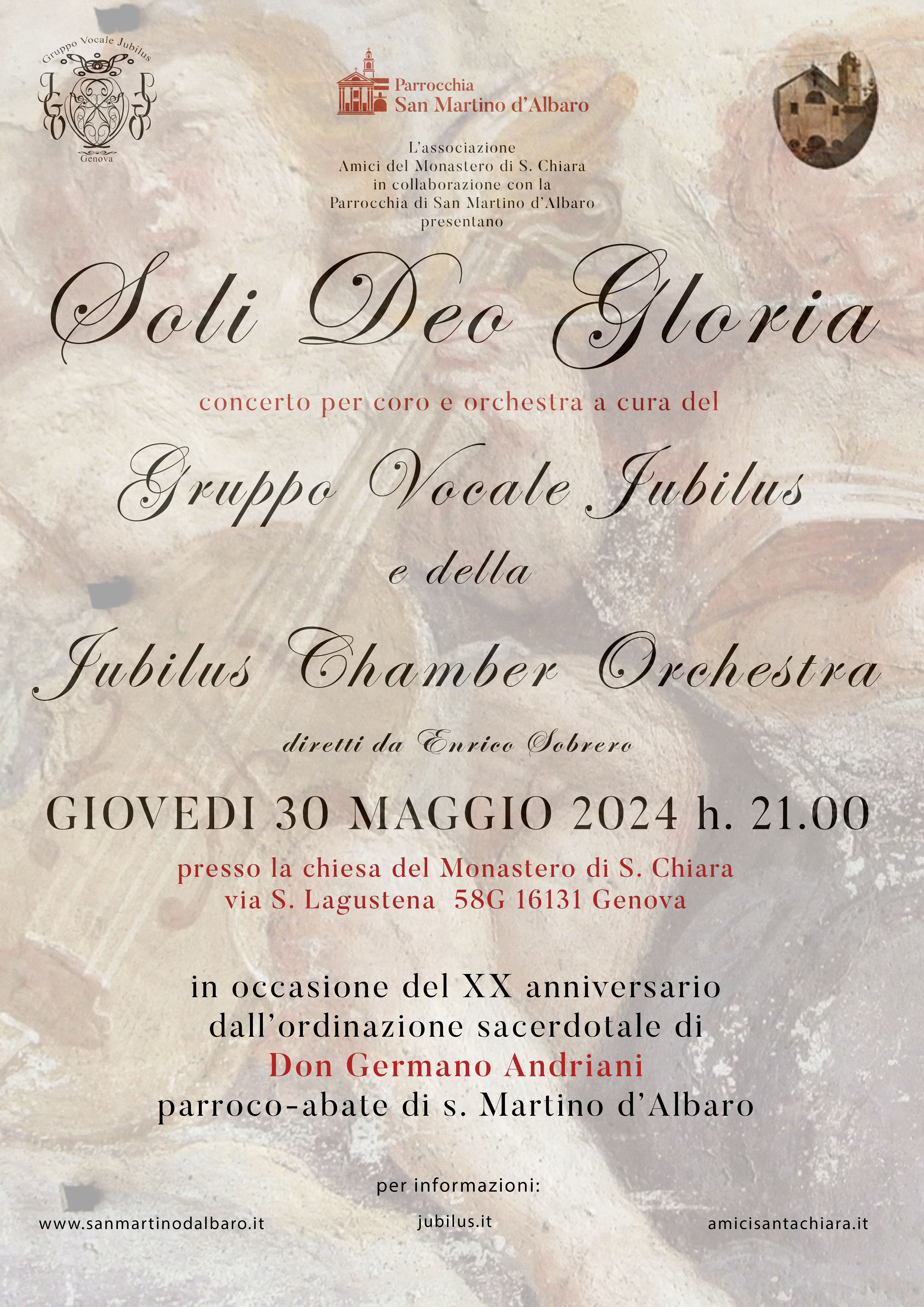 30 maggio 2024 - Locandina del Gran Concerto di Gala in Santa Chiara a Genova